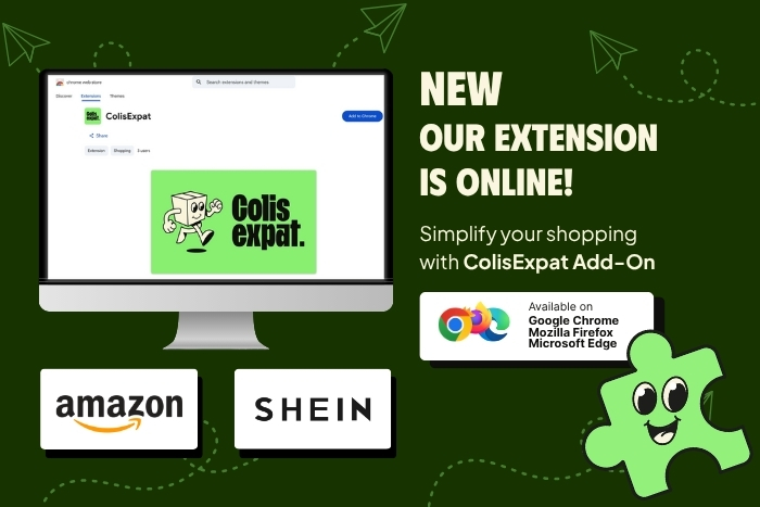 Extension colisexpat amazon shein off tax detaxe